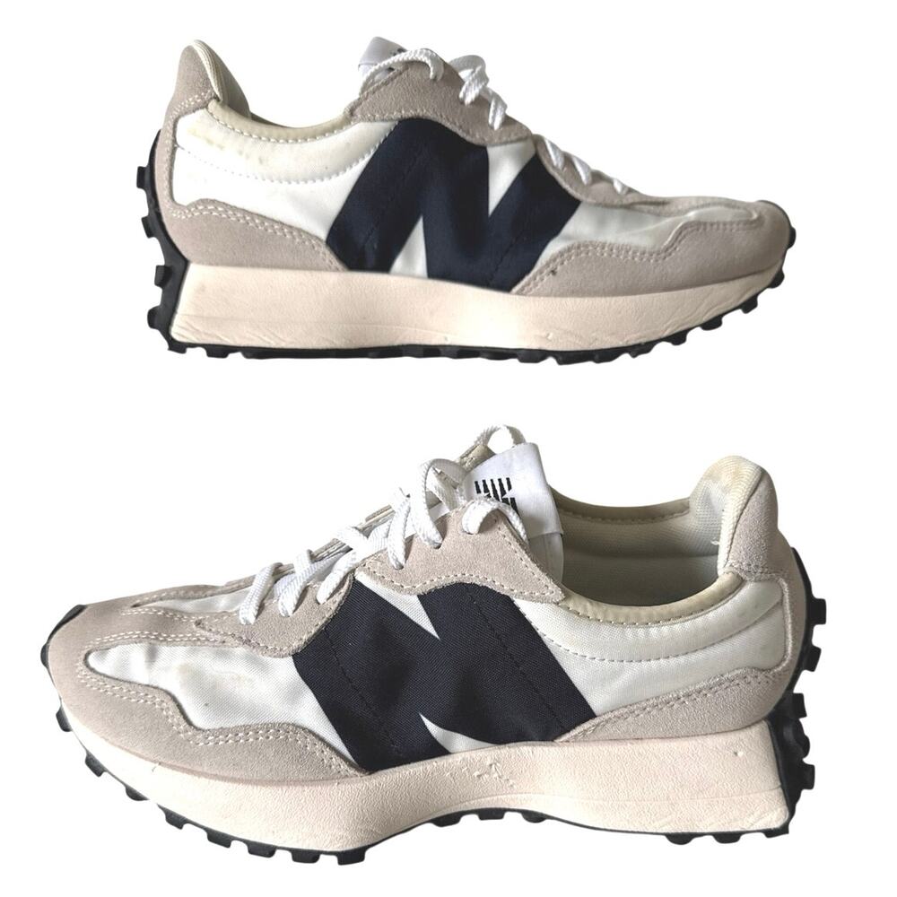 New Balance 327 Casual Sneakers Shoes Sea Salt/White/Black Mens 6/Womens 7.5